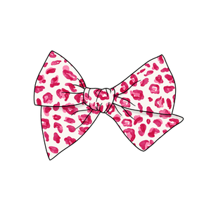 (Pre-Order) Valentines Day Leopard 5" Pre-Tied Fabric Bow