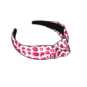 (Pre-Order) Valentines Day Leopard Knotted Headband