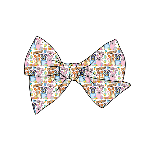 (Pre-Order) Peepin' it real!  5" Pre-Tied Fabric Bow