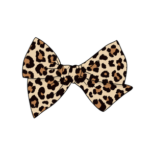 Lovely Leopard 5" Pre-Tied Fabric Bow