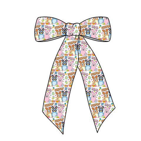 (Pre-Order) Peepin' it real! Long Tail Fabric Bow