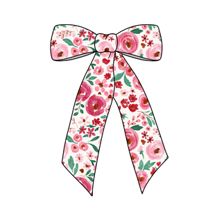 (Pre-Order)  V-Day Floral Long Tail Fabric Bow