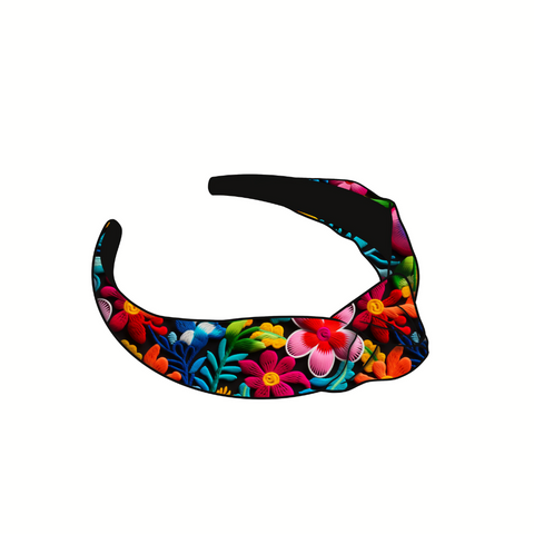 Mexican Embroidery Flowers Knotted Headband