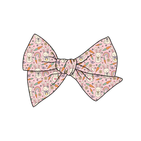Easter Spring Fling 5" Pre-Tied Fabric Bow
