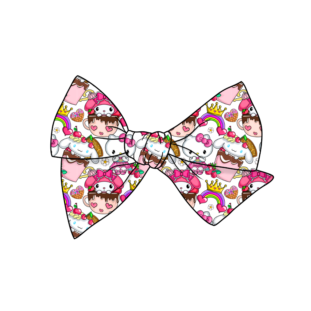 Kawaii Friends 5" Pre-Tied Fabric Bow