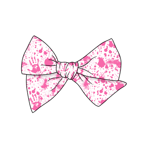 Pink Blood 5" Pre-Tied Fabric Bow