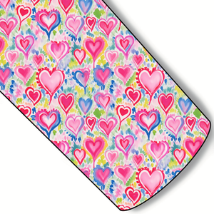 (Pre-Order) Rainbow Watercolor Hearts Custom Faux Leather