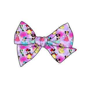 So Minnie Princesses 5" Pre-Tied Fabric Bow