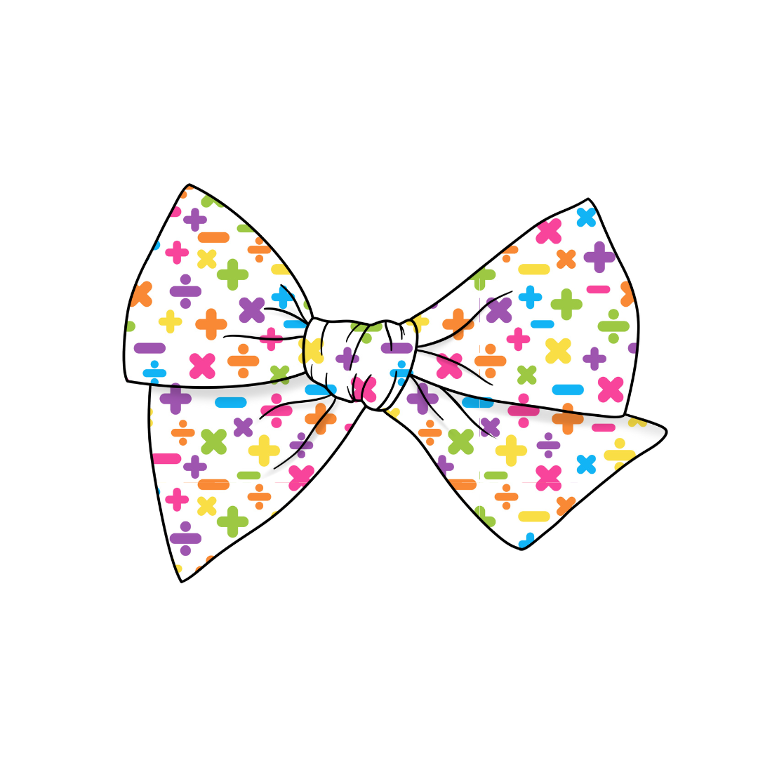 Mathematics 5" Pre-Tied Fabric Bow