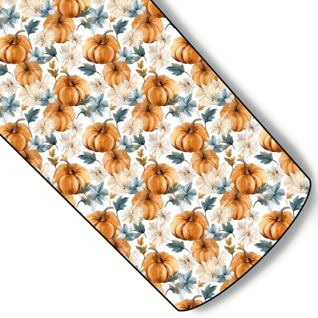 Watercolor Pumpkin Floral Custom Faux Leather