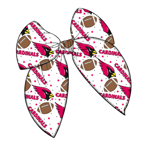 Cardinals Large Serged Edge Pre-Tied Fabric Bow