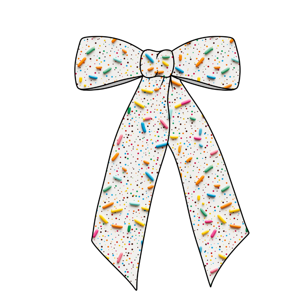 Sprinkles Long Tail Fabric Bow