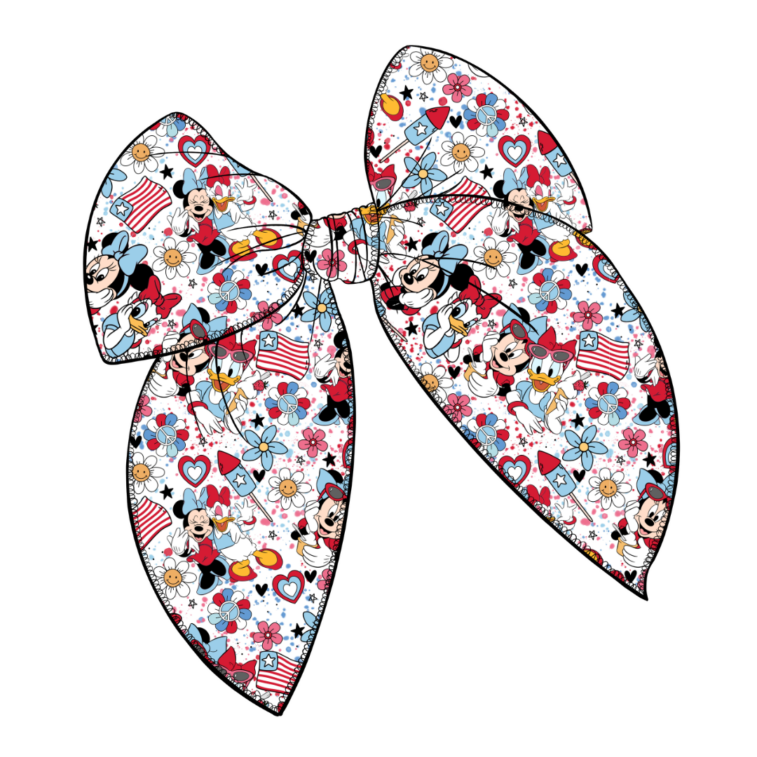 It's a Celebration Large Serged Edge Pre-Tied Fabric Bow