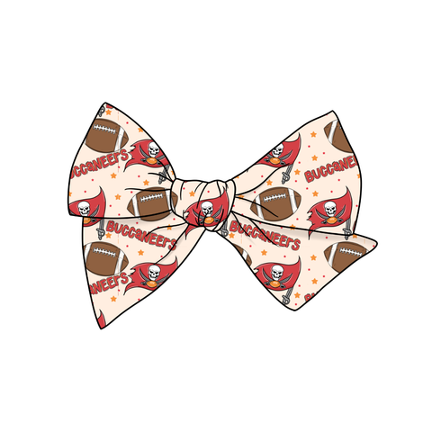 Buccaneers 5" Pre-Tied Fabric Bow