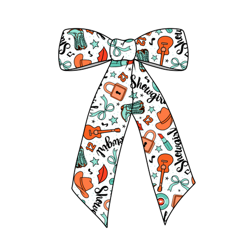 Life as a Showgirl TS Long Tail Fabric Bow