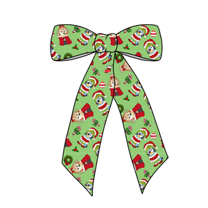 (Pre-Order) Bluey/ Grinch Mash Up Long Tail Fabric Bow