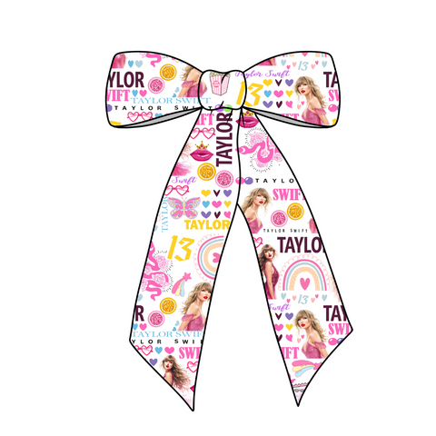 Colorful Taylor S. Long Tail Fabric Bow