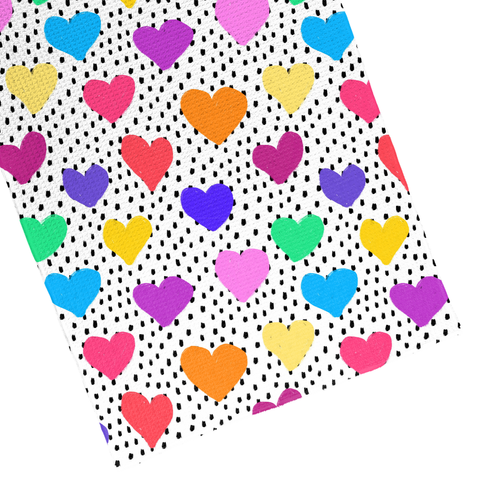 (Pre-Order) Rainbow Hearts Double Sided Hand Towel / Cloth