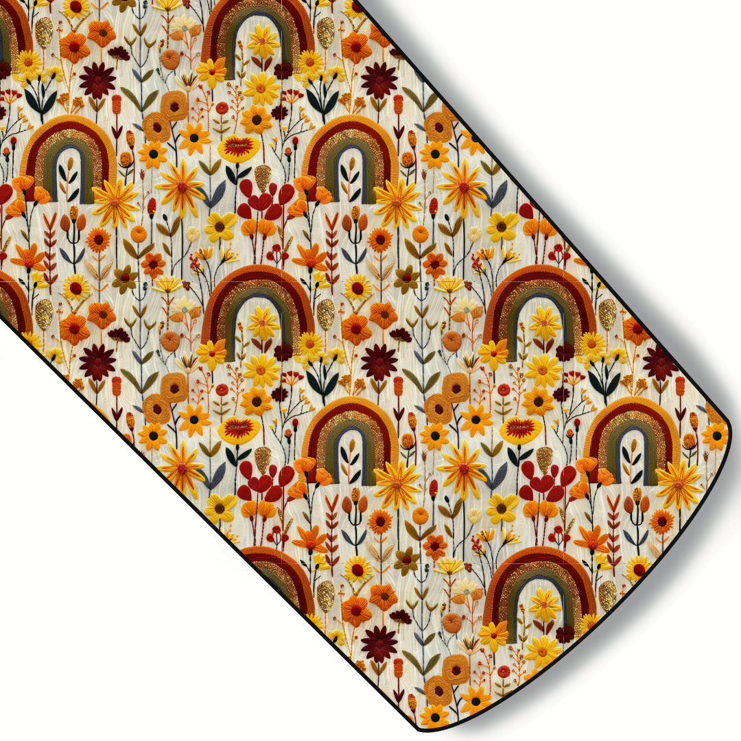 Fall Rainbow Floral Custom Faux Leather