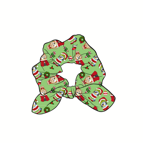 (Pre-Order) Bluey/ Grinch Mash Up Hand Tied  Knotted Bow Scrunchie