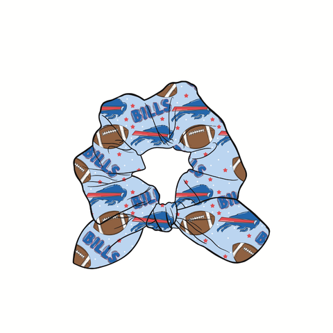 Bills Hand Tied  Knotted Bow Scrunchie