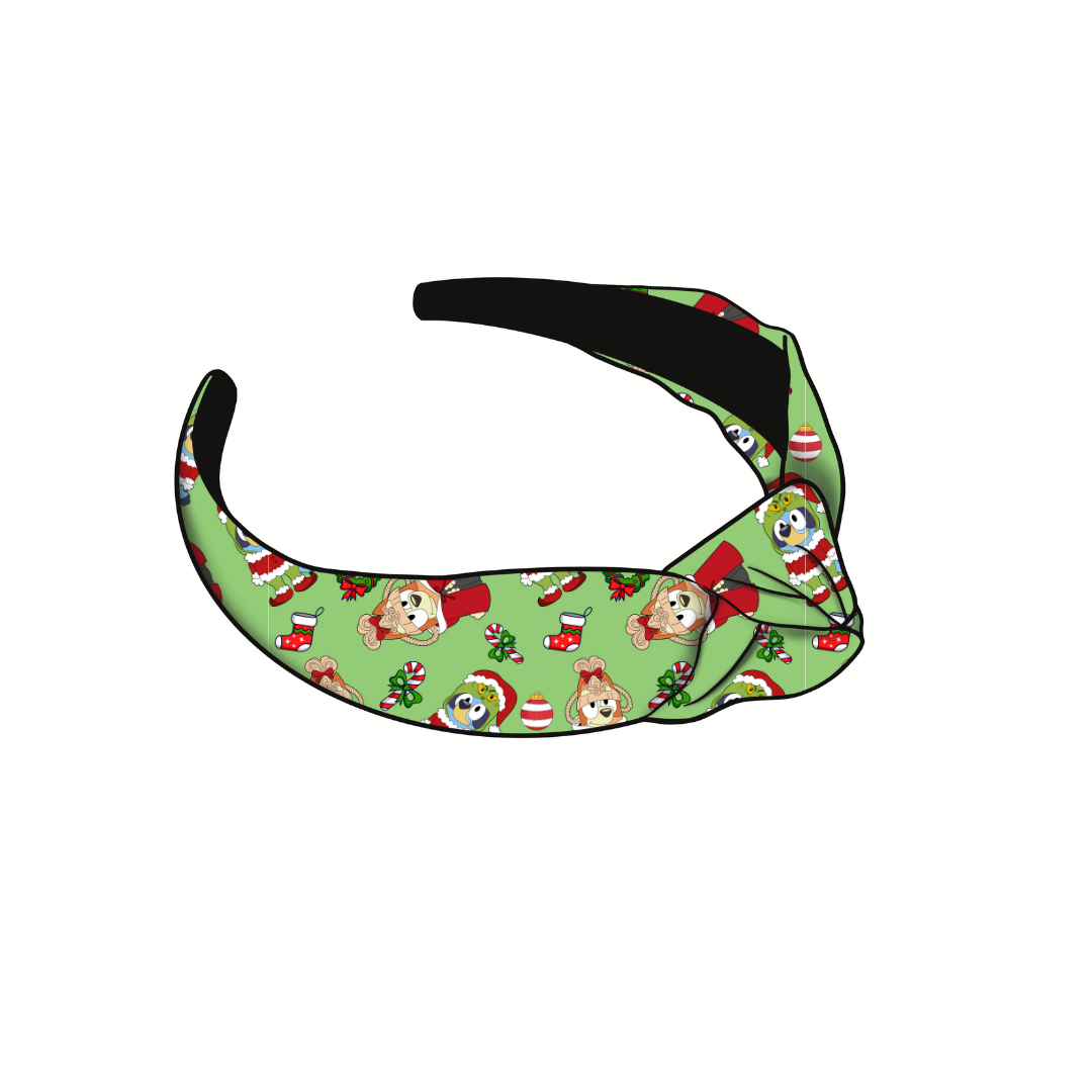 (Pre-Order) Bluey/ Grinch Mash Up Knotted Headband