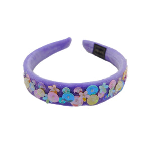 Purple Velvet Sequin Headband