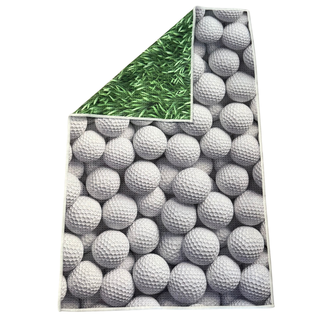 Golf Balls & Grass Reversible Hand Towel