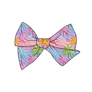 Rainbow Palms 5" Pre-Tied Fabric Bow