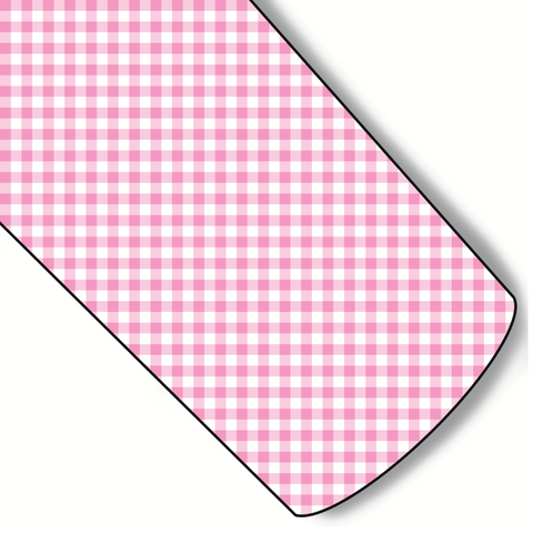Pink Gingham Custom Faux Leather