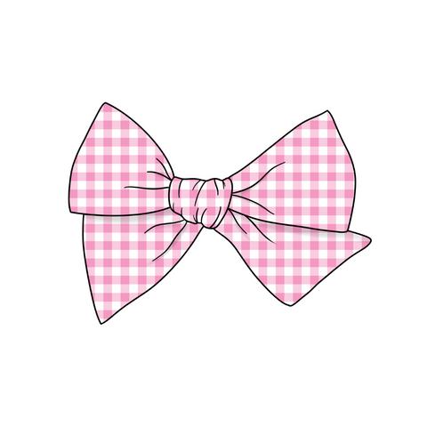 (Pre-Order) Pink Gingham 5" Pre-Tied Fabric Bow