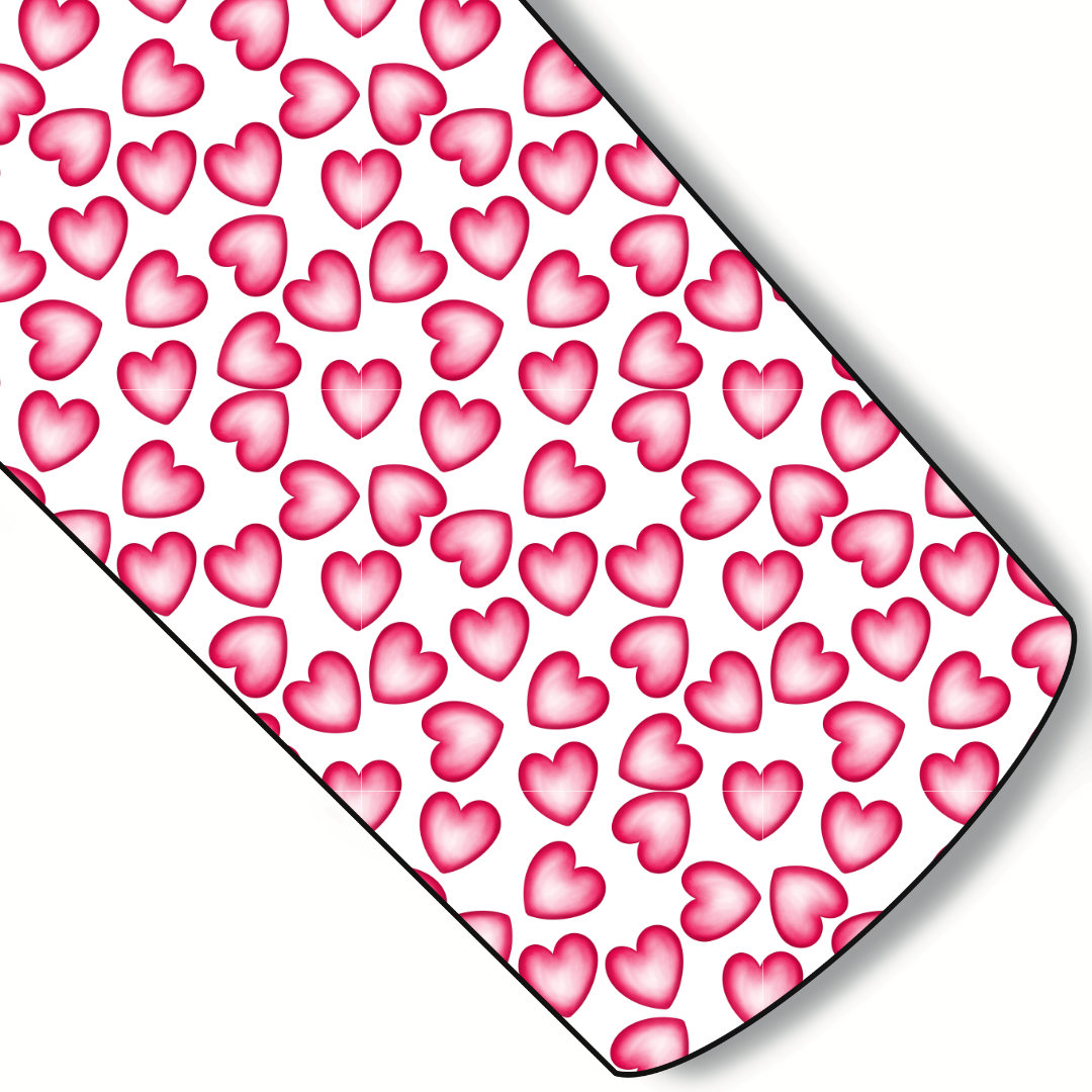 (Pre-Order) Watercolor Pink Hearts Custom Faux Leather