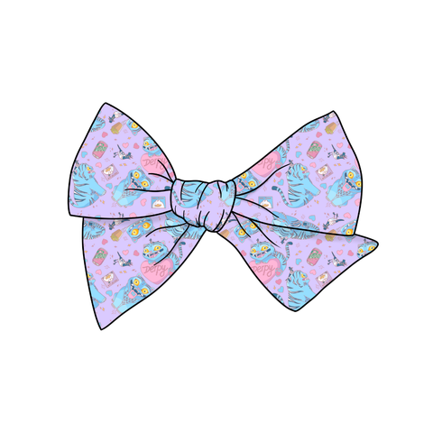Purple Derpy 5" Pre-Tied Fabric Bow