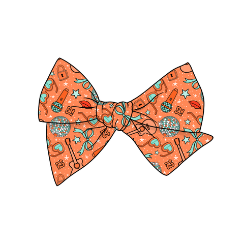 Orange Life of a Showgirl 5" Pre-Tied Fabric Bow