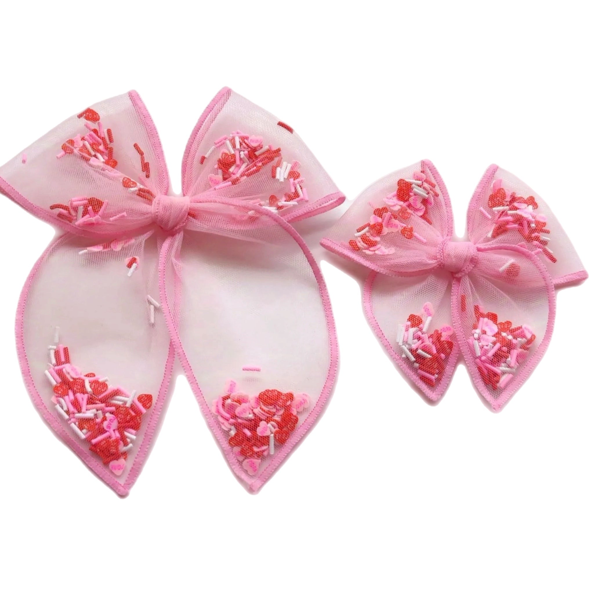 (Pre-Order) Pink and Red Valentines Serged Edge Shaker Bow