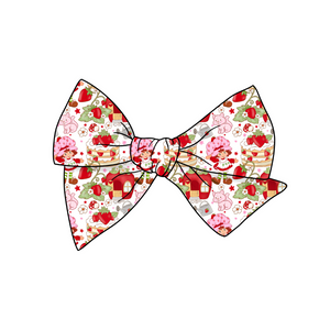 Strawberry Shortie 5" Pre-Tied Fabric Bow