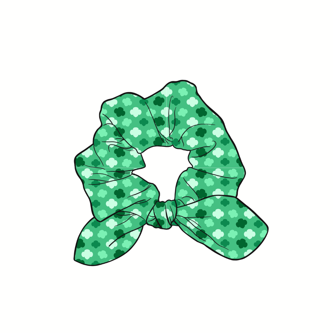 Girl Scouts Emblem Hand Tied Knotted Bow Scrunchie