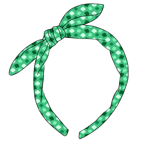 Girl Scouts Emblem Hand Tied Knotted Bow Headband