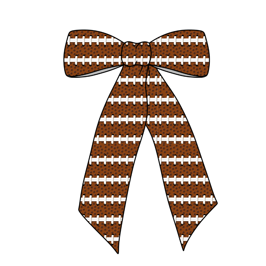 Football Laces Long Tail Fabric Bow