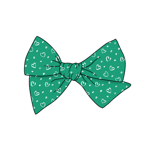 Girl Scout Hearts 5" Pre-Tied Fabric Bow