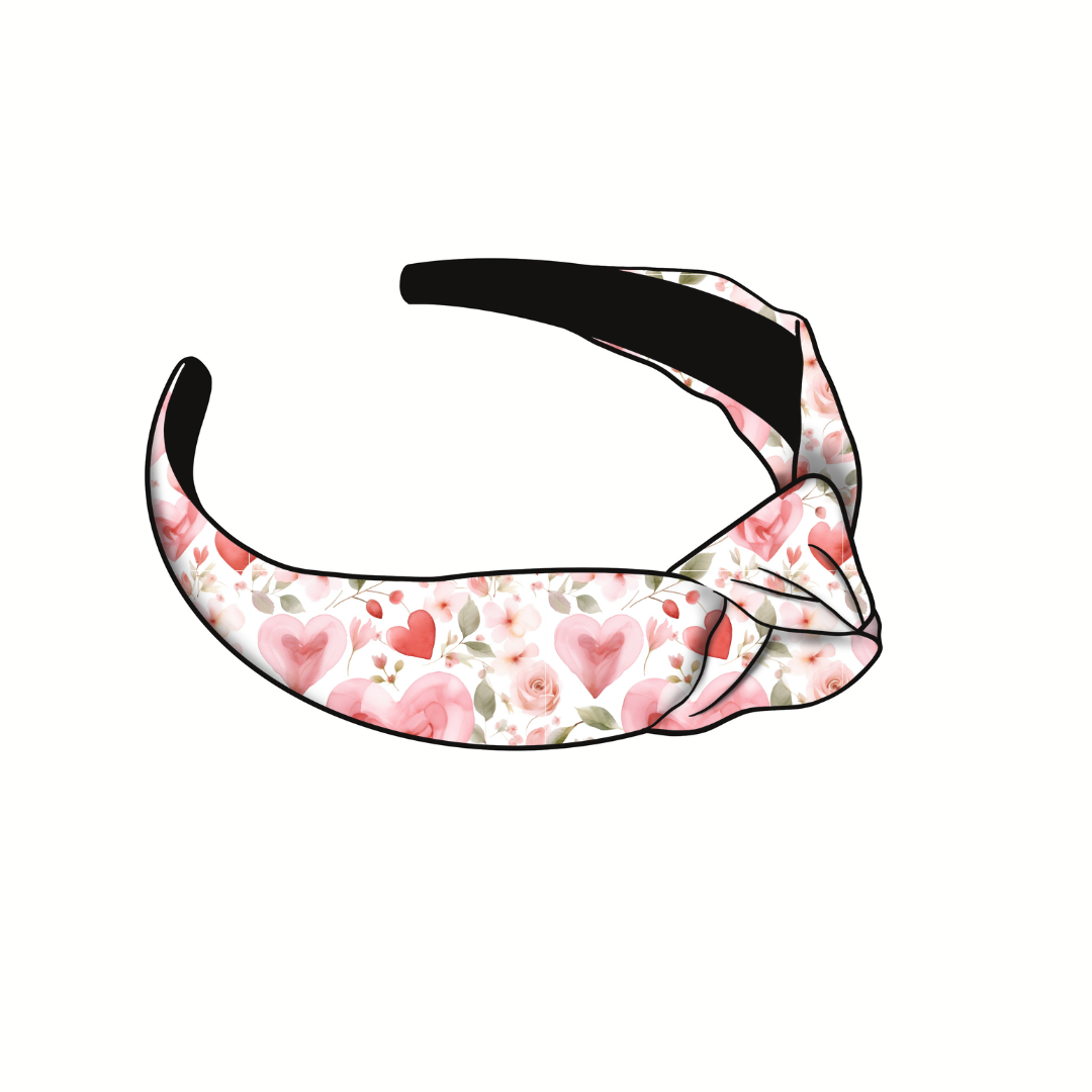 Heart Floral Knotted Headband