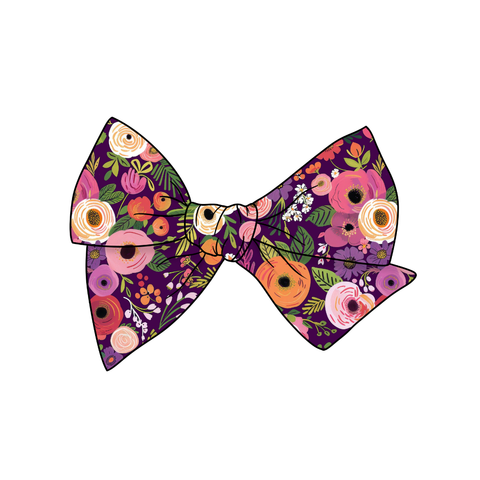 Fall Wild Flowers 5" Pre-Tied Fabric Bow