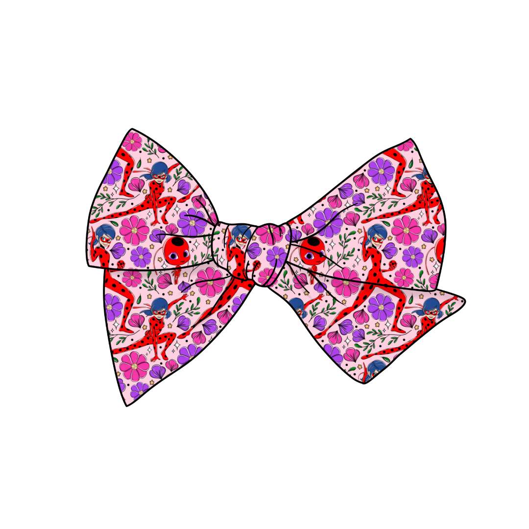 Miraculous Ladybug 5" Pre-Tied Fabric Bow