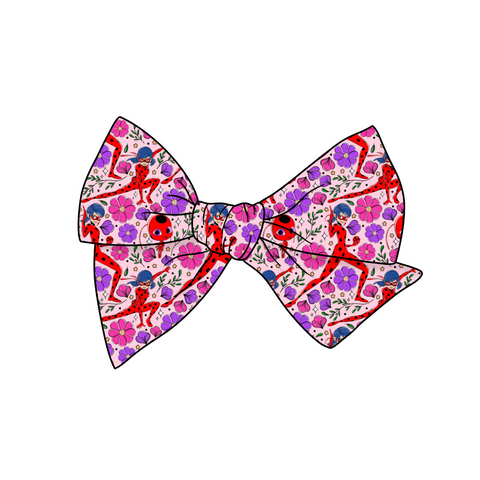 Miraculous Ladybug 5" Pre-Tied Fabric Bow