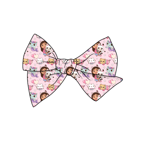 Pink Gabby's House 5" Pre-Tied Fabric Bow