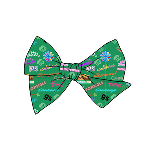 Girl Scout Mix 5" Pre-Tied Fabric Bow