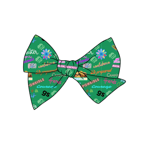 Girl Scout Mix 5" Pre-Tied Fabric Bow