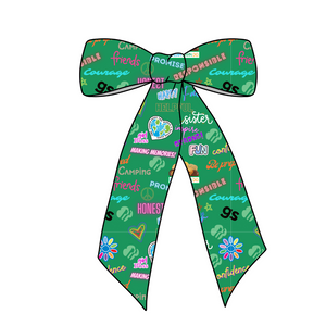 Girl Scout Mix Long Tail Fabric Bow