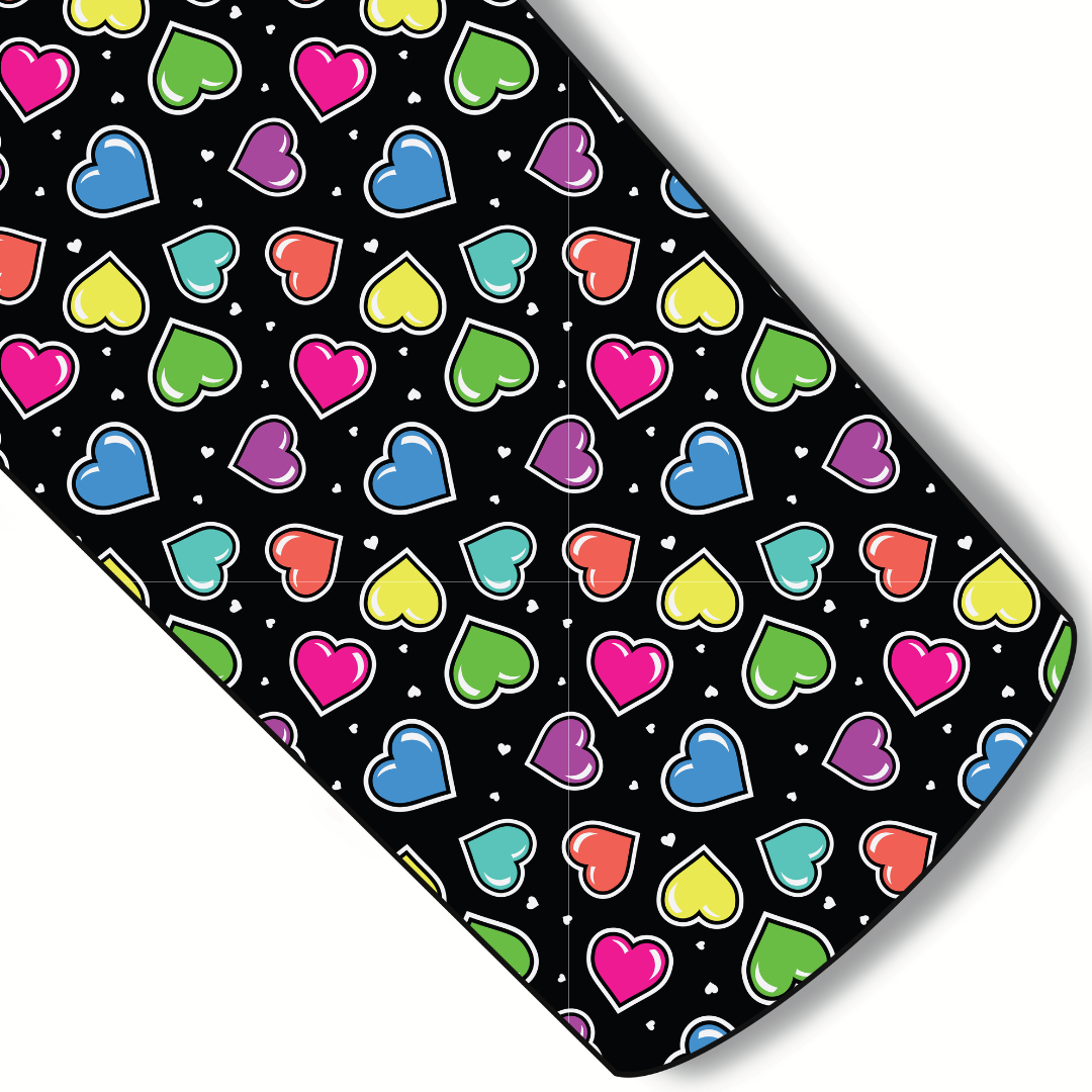 Black Background Rainbow Hearts Custom Faux Leather