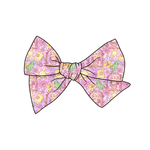 Flower gleam and glow! 5" Pre-Tied Fabric Bow